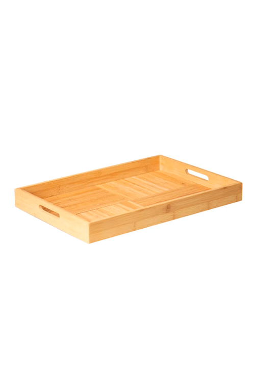 bandeja Retangular em Bambu com Alça 48cm