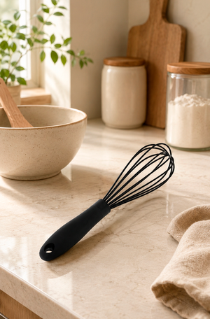 Batedor de Silicone Preto 26cm