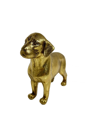 Escultura de Cachorro de Poliresina Dourado
