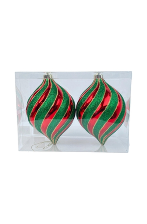 Conjunto de Bolas de Árvore de Natal Verde e Vermelho 2 peças
