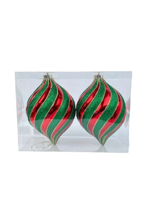 Conjunto de Bolas de Árvore de Natal Verde e Vermelho 2 peças