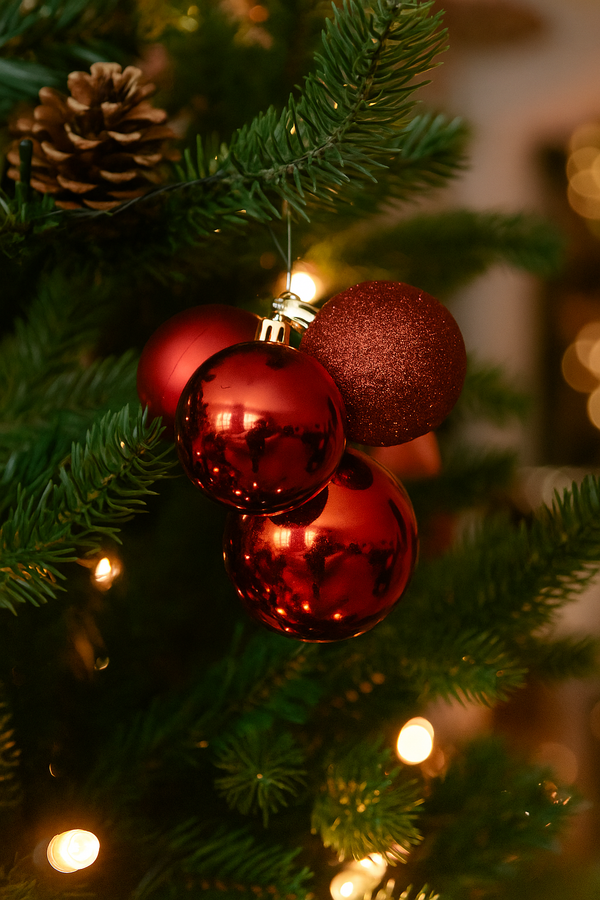 Jogo de bolas mista natalinas com 6 peças