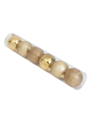 Conjunto de 6 Bolas Natalinas Douradas Mistas