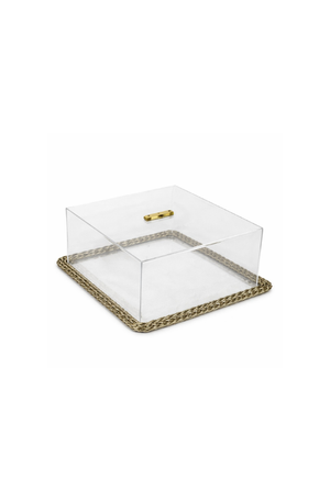 Boleira Quadrada Acrílico Base em Fibra Sintética Grande