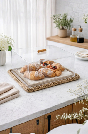 Boleira Quadrada Acrílico Base em Fibra Sintética Grande