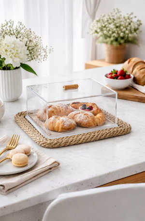 Boleira Quadrada Acrílico Base em Fibra Sintética Média