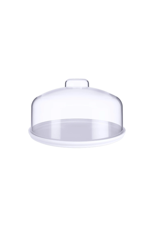 Boleira Prato com Cúpula Cozy Média 25cm Branco