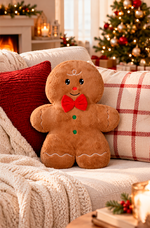 Boneco Gingerbead Natalino com Gravata de Pelúcia