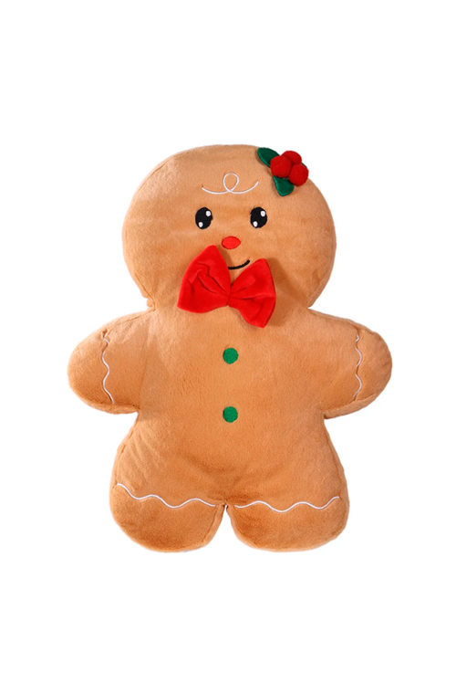 Boneco Gingerbead Natalino com Laço de Pelúcia