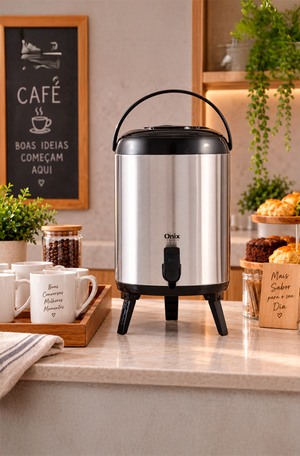 Botijão Preto em Inox 9,5L