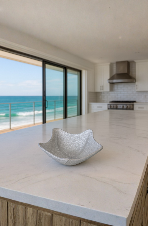 Bowl Estrela do Mar de Vidro Pérola 17 x 6cm