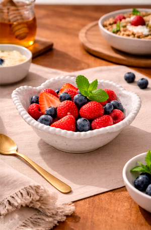 Bowl em Melamina com Borda em Relevo Branca