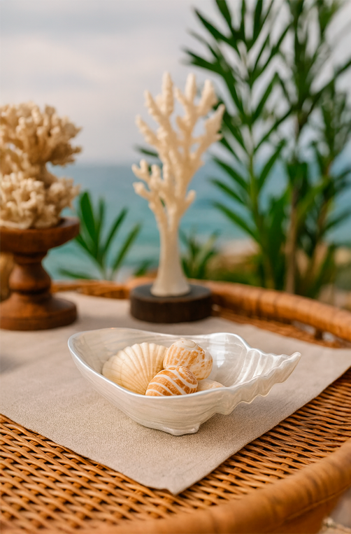 Bowl Concha de Vidro Shell Perola 15 x 10cm