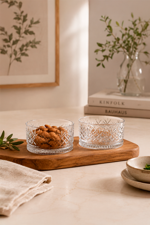 Conjunto de Bowls Diamond em Vidro 460ml 2 Peças
