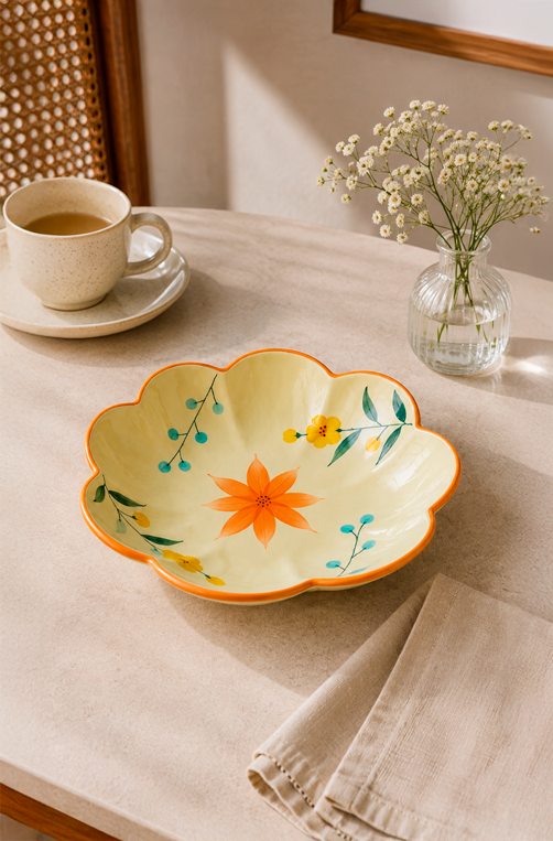 Bowl Floral em Cerâmica 22cm