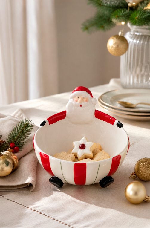 Bowl de Papai Noel em Cerâmica