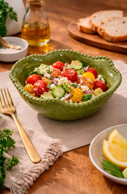 Bowl em Melamina com Borda em Relevo Verde