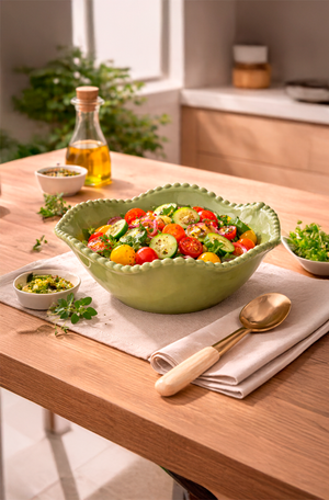 Bowl em Melamina com Borda em Relevo Verde