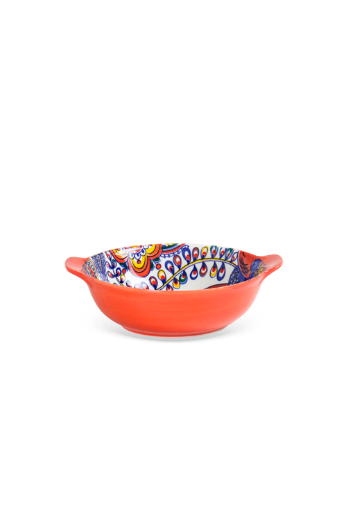 Bowl Floral Interno Vermelho em Cerâmica