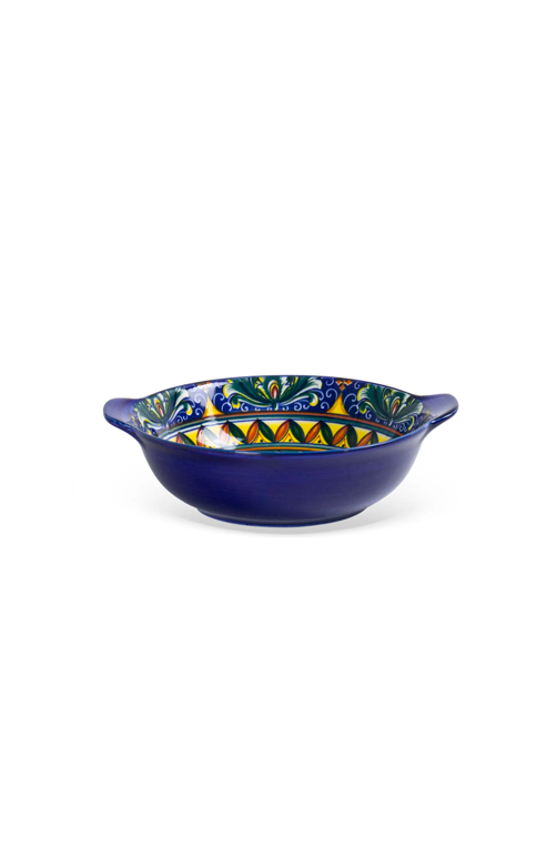 Bowl Floral Interno Azul em Cerâmica