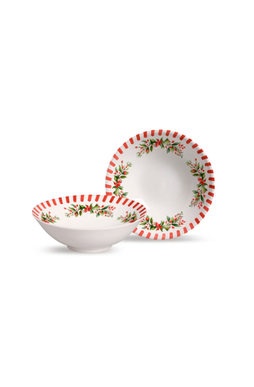 Bowl Noite Feliz Natalino Vermelho em Cerâmica