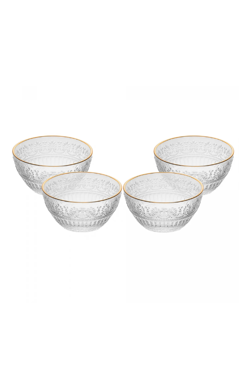 Conjunto 4 Bowls Mauve com Fio de Ouro de Cristal