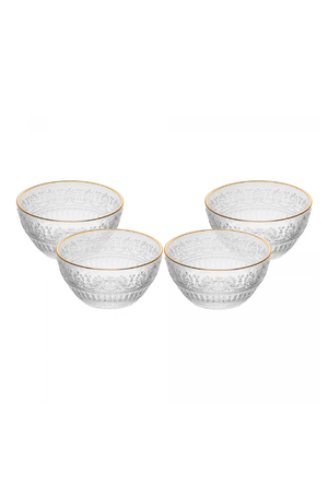 Conjunto 4 Bowls Mauve com Fio de Ouro de Cristal