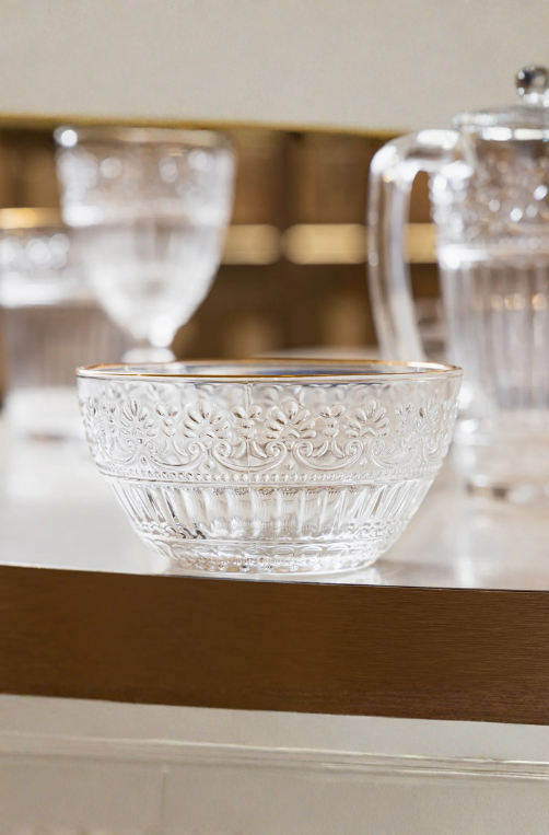 Conjunto 4 Bowls Mauve com Fio de Ouro de Cristal