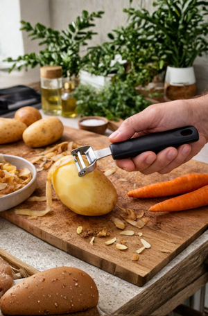 Descascador Legumes Tipp Lamina Asti Preto em Aço Inox