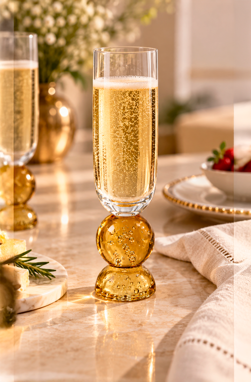 Taça de Champanhe Duquesa Âmbar em Vidro 260ml