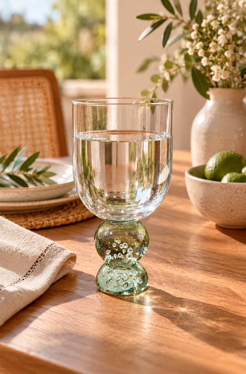 Taça de Água Duquesa Verde em Vidro 400ml
