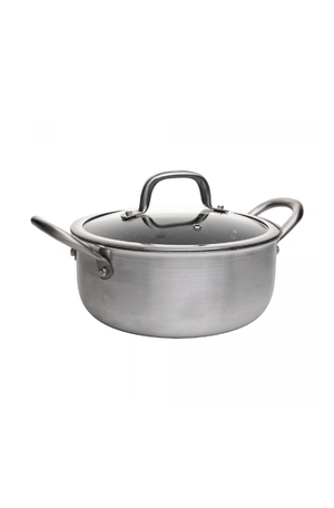 Caçarola de Indução com Tampa Prime Cook 22cm Cinza com Revestimento Antiaderente