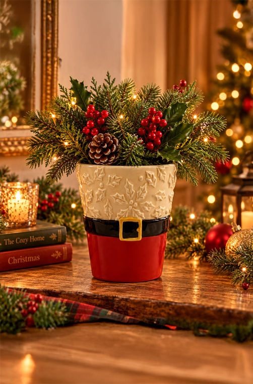 Cachepot Noel Natalino em Cerâmica 12cm