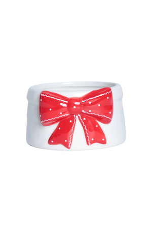 Cachepot Natalino com Laço Branco
