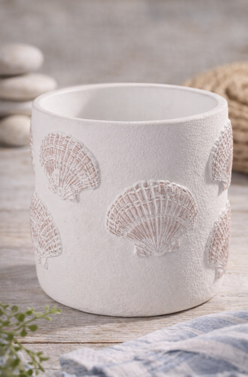 Cachepot Conchas do Mar em Cerâmica
