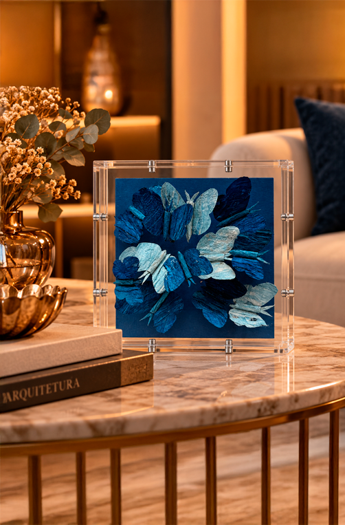 Caixa Decorativa Borboleta Azul em Acrílico