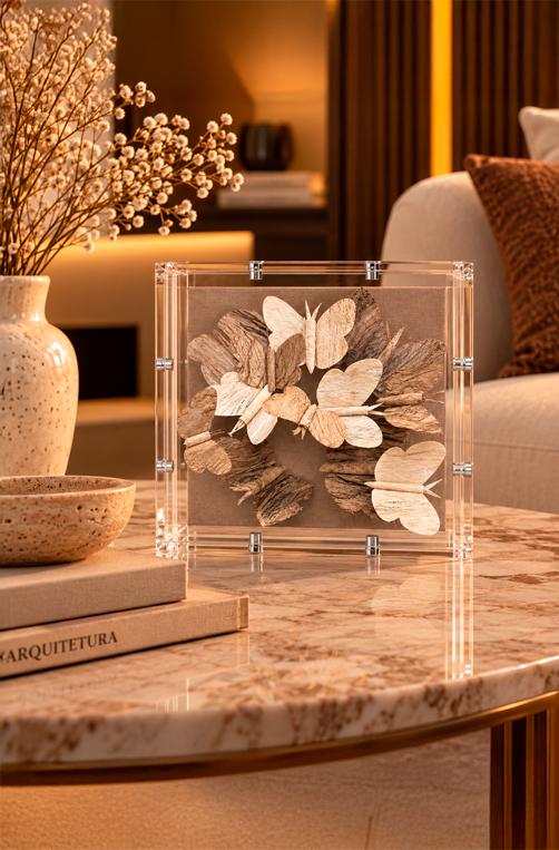 Caixa Decorativa Borboleta Fendi Transparente em Acrílico