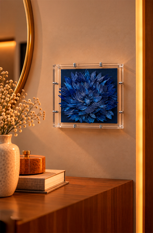 Caixa Decorativa Dália Azul Marinho em Acrílico
