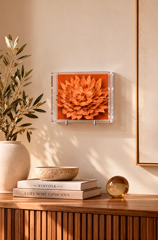 Caixa Decorativa Dália Terracota em Acrílico