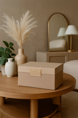 Caixa Decorativa em Madeira com Revestimento em Pu
