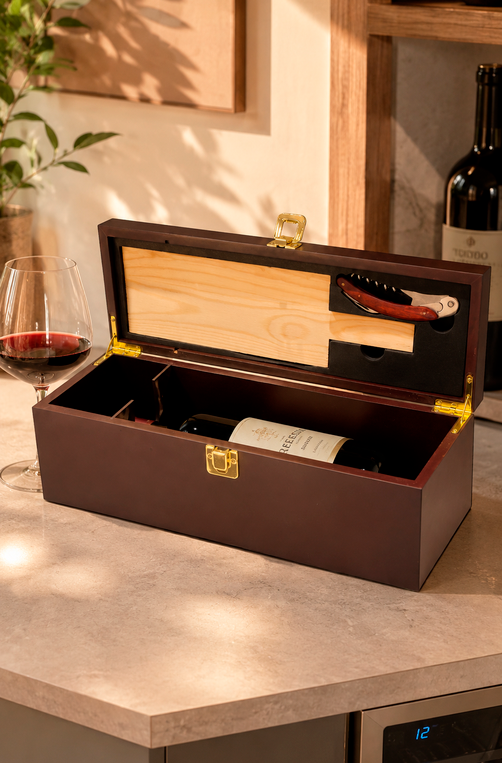 Caixa para Vinho com Acessórios