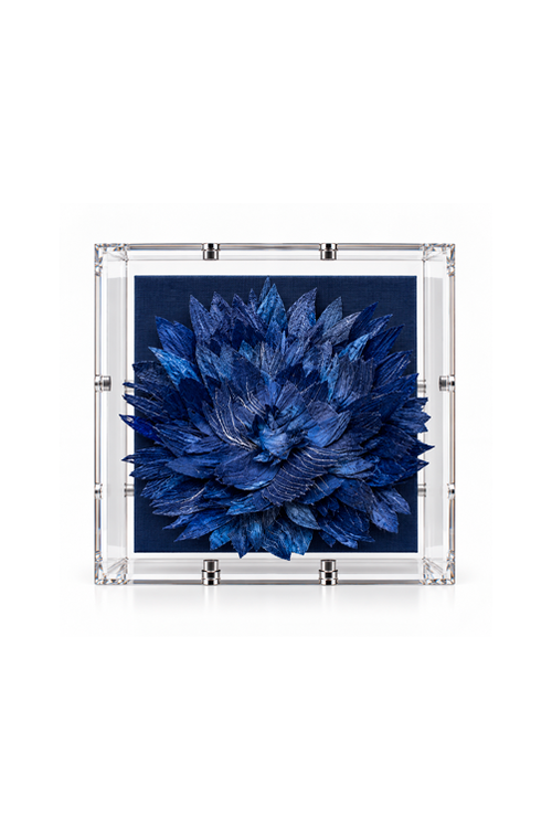 Caixa Decorativa Dália Azul Marinho em Acrílico