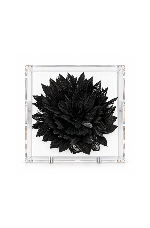 Caixa Decorativa Dália Preto em Acrílico