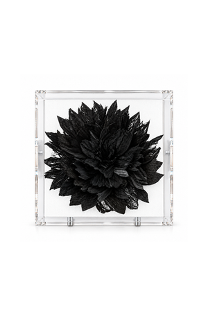 Caixa Decorativa Dália Preto em Acrílico