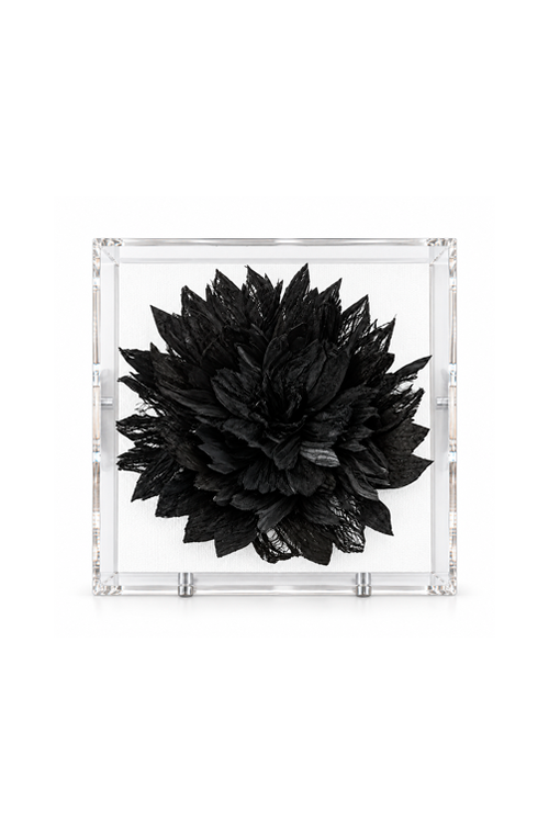 Caixa Decorativa Dália Preto em Acrílico