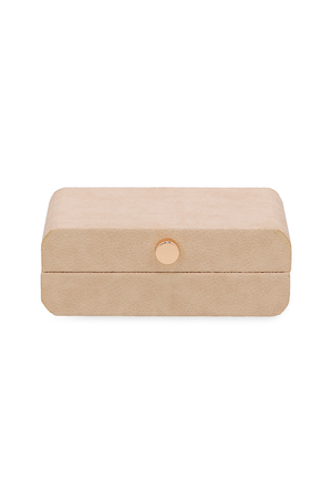 Caixa Decorativa Bege em Mdf com Revestimento em Pu 20cm