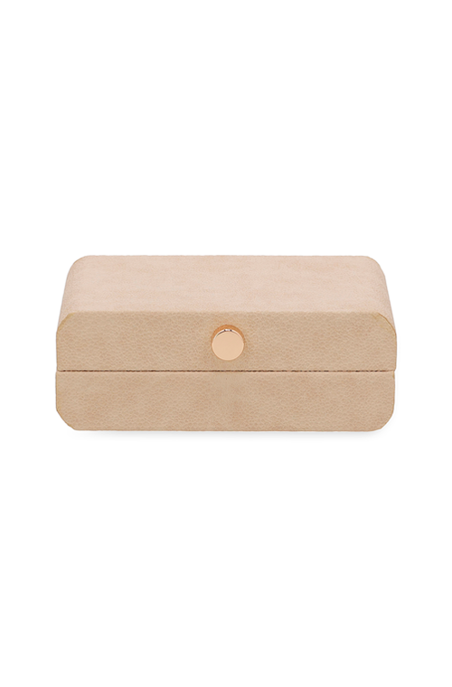 Caixa Decorativa Bege em Mdf com Revestimento em Pu 20cm