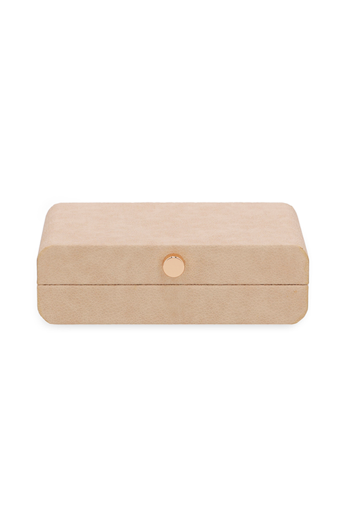 Caixa Decorativa Bege em Mdf com Revestimento em Pu 24cm