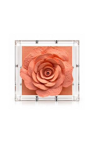 Caixa Decorativa Gardênia Rosa Transparente em Acrílico