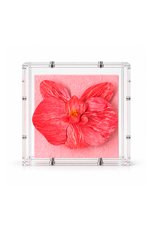 Caixa Decorativa Orquídea Rosa em Acrílico